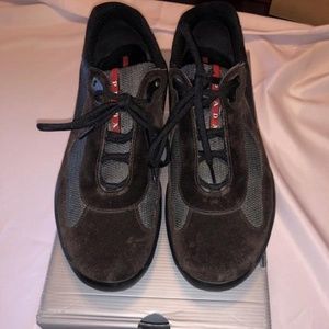 Prada Calzature Uomo Leather Suede Sneaker